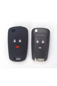 Astra Insignia Corsa 3 Tuş Silikon Anahtar Koruma Kılıfı Siyah Renk thumbnail 1