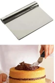 2li Set Hamur Şekillendirici Eğik Pasta Spatulası +Metal Hamur Kesici Kazıyıcı Spatula thumbnail 4