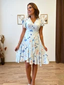 Kruvaze Kapamalı Fırfırlı Midi Süprem Elbise thumbnail 2