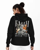 Soyut Tasarım Baskılı, Unisex Kapüşonlu Regular Hoddie Kangru Sweat thumbnail 6