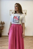 Flamingo Baskılı Beyaz Tshirt thumbnail 1