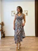 Beli Gipeli Etnik Desen Sıfır Kol Elbise thumbnail 8