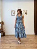 Beli Gipeli Etnik Desen Sıfır Kol Elbise thumbnail 9