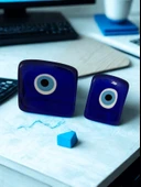 NEVCE STORE Modern Kare Nazar Boncuğu Seti 3’lü Ev & Ofis Dekoru Pozitif Enerji ve Şık Objeler thumbnail 12