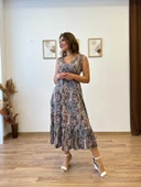 Beli Gipeli Etnik Desen Sıfır Kol Elbise thumbnail 4