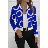 Lucky Life Kadın Uzun Kollu önden Fermuarlı Kısa şardonlu Dalgıç Ceket thumbnail 6