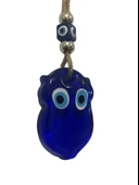 NEVCE STORE Baykuş Figürlü Cam Nazar Boncuğu El Yapımı  Hediyelik Süs Dekoratif thumbnail 3