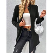 Lucky Life Kadın Uzun Kollu önü Açık Uzun Modal Ceket thumbnail 8