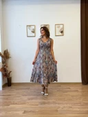 Beli Gipeli Etnik Desen Sıfır Kol Elbise thumbnail 1