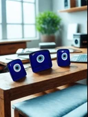 NEVCE STORE Modern Kare Nazar Boncuğu Seti 3’lü Ev & Ofis Dekoru Pozitif Enerji ve Şık Objeler thumbnail 1