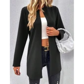 Lucky Life Kadın Uzun Kollu önü Açık Uzun Modal Ceket thumbnail 3