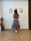 Beli Gipeli Etnik Desen Sıfır Kol Elbise thumbnail 2