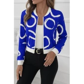 Lucky Life Kadın Uzun Kollu önden Fermuarlı Kısa şardonlu Dalgıç Ceket thumbnail 2