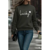 Lucky Life Kadın  Uzun Kollu Bisiklet Yaka Viskon Iki Iplik Bluz thumbnail 1
