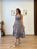 Beli Gipeli Etnik Desen Sıfır Kol Elbise thumbnail 5