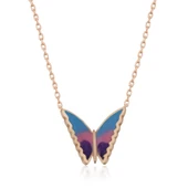 925 Ayar Gümüş Minimal Kelebek Bayan Gümüş Kolye T5956 (770770) thumbnail 1