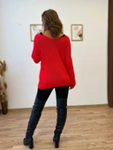 V yaka Balon Kol Salaş Triko Bluz thumbnail 8