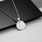 925 Ayar Gümüş Yuvarlak Plaka Kolye T7934 (770770) thumbnail 2