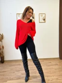 V yaka Balon Kol Salaş Triko Bluz thumbnail 9