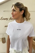 Beyaz Sırt Detaylı Crop Tshirt thumbnail 4