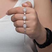 925 Ayar Gümüş Oval Taşlı Kadın Bileklik T8357 (770770) thumbnail 2