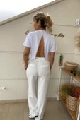 Beyaz Sırt Detaylı Crop Tshirt thumbnail 3