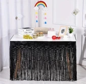 Siyah Masa Örtüsü, Siyah Masa Eteği, 2 Adet Siyah Arka Fon thumbnail 3