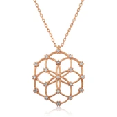 925 Ayar Gümüş Yaşam Çiçeği Kadın Gümüş Kolye T4598 (770770) thumbnail 1