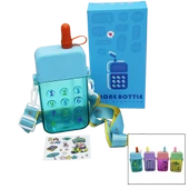 TELEFON MODELİ RENKLİ MİKA KRİSTAL SULUK MATARA PİPETLİ - VİDALI KAPAK - ASKILI 300ML (5358) thumbnail 1