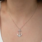 925 Ayar Gümüş Deniz Çapası Kadın Gümüş Kolye T4686 (770770) thumbnail 2