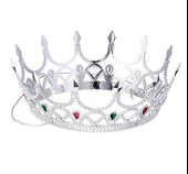 Taşlı Rönesans Kostümlü Kraliyet Ortaçağ Gümüş Kraliçe Prenses Tacı (5358) thumbnail 2