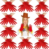 Kırmızı Renk Likralı 23 Nisan 29 Ekim 19 Mayıs Gösteri Bando Eldiveni 10 Çift ( 20 Adet ) (5358) thumbnail 1