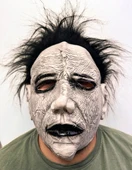 Siyah Saçlı Michael Myers Lateks Yüze Tam Yapışan Et Maske Korku Maskesi (5358) thumbnail 1