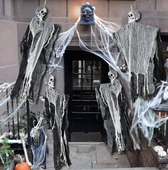 Ürpertici Kuru Kafa Korku Hayalet Saçaklı Dekor 90x50 cm (5358) thumbnail 2