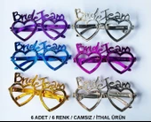 Kalpli Bride Team Gözlük Seti 6 Renk - Kına &amp; Düğün Partileri İçin (5358) thumbnail 1