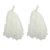 1 Çift ( 2 Adet ) Beyaz Renk 23 Nisan Gösteri Ponponu (5358) thumbnail 2