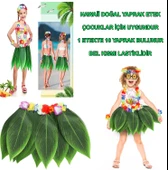 Tropikal Esintili Hawaii Yapraklı Parti Eteği Çocuk Boy (5358) thumbnail 1