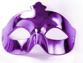 Mor Renk Kostüm Partisi Ekstra Parlak Balo Maskesi 15x10 cm (5358) thumbnail 2