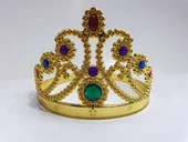 Altın Renk Plastik Prenses Tacı Kraliçe Tacı 60 cm (5358) thumbnail 2