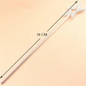 Yıldız Model Peri Asası Melek Asası Prenses Asası Metalize Gümüş Renk (5358) thumbnail 2