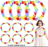 Hawaii Çiçekli Boyun Kolyesi - Renkli Tropikal Parti Leisi 12 Adet (5358) thumbnail 1
