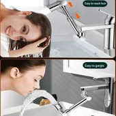 1080 Derece Dönebilen Mutfak ve Lavabo Bataryası Akrobat Musluk Ucu (5358) thumbnail 2