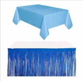 Mavi Masa Örtüsü, Lacivert Masa Eteği, Mavi Arka Fon thumbnail 3