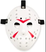 Beyaz Renk Kırmızı Çizgili Tam Yüz Hokey Jason Maskesi Hannibal Maskesi (5358) thumbnail 2