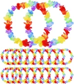 Hawaii Çiçekli Boyun Kolyesi - Renkli Tropikal Parti Leisi 12 Adet (5358) thumbnail 2