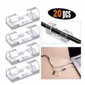 20&apos;li Yapışkanlı Kablo Sabitleyici Şeffaf Klips (5358) thumbnail 2