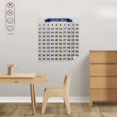 Matematik Öğreten Yüzlük Tablo Duvarda İz Bırakmaz Akıllı Kağıt Yapışkansız Statik  60x60 cm (5358) thumbnail 2
