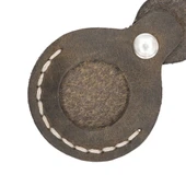 Apple AirTag Uyumlu Deri Anahtarlık Beta AA16 Kahve thumbnail 4