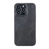 Apple iPhone 13 Pro Uyumlu Deri Arka Kapak ROCK RST1 Siyah thumbnail 5