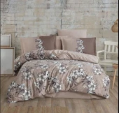 Hobby Çift Kişilik Ranforce Nevresim Takımı Elvira Kahve thumbnail 1